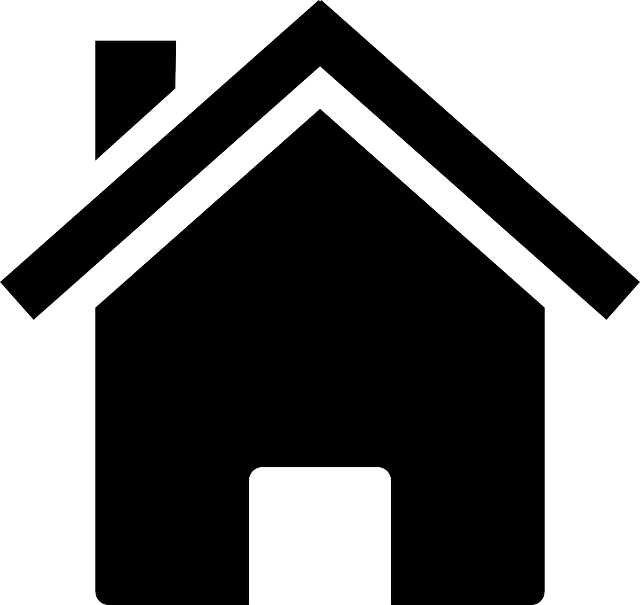 black logo of a house